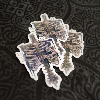 Sticker Holographique – “Floral Ribcage”